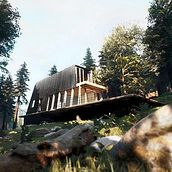 Cabaña en el bosque. Projekt z dziedziny  Architektura, Architektura c, frowa, Architektura wnętrz, R, sunek c, frow, R, sunek realist, czn, Projektowanie i w i rób mebli użytkownika Humberto Miranda - 14.05.2020