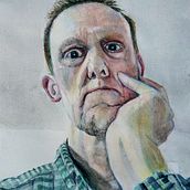 Self portrait . Watercolor Painting project by peter.terhuurne - 11.23.2020