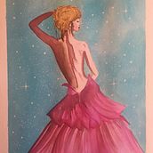Woman in pink dress from behind. Un progetto di Pittura ad acquerello di chris.frilay - 08.08.2020