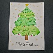 Christmas tree. Traditional illustration, and Watercolor Painting project by Larisa RP - 08.08.2020