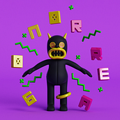 Proyecto final Cinema 4D @kezzu_art. 3D, Art To, s, Traditional illustration, 3D Modeling, 3D Design, 3D Character Design, and Digital Illustration project by Cristian Gomez Cadavid - 08.10.2020