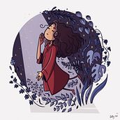 Meu projeto do curso: Retrato ilustrado com elementos botânicos. Traditional illustration project by Lorraiyne Ruiz - 08.10.2020