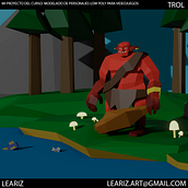 Mi Proyecto del curso: Trol | Modelado 3D low poly. Un progetto di 3D, Creatività, Progettazione 3D, Progettazione di giochi, Character design e Videogiochi di leariz.art - 10.08.2020