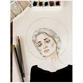retrato 2 . Watercolor Painting project by minimaki - 08.11.2020