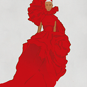 The swirling Red rose dress Ein Projekt aus dem Bereich Modedesign von Monse Kappelman - 11.08.2020