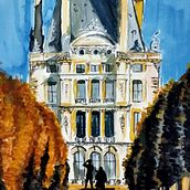 Tuileries Garden". Watercolor Painting project by Manuel Salaysay Jr - 08.12.2020