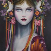 Blossom. Acr, and lic Painting project by Laura Marín Hernández - 07.10.2017
