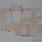 Trabalho desenvolvido na disciplina de Projeto de Interiores para um apartamento situado no condomínio "Parque das Gaivotas", Rio de Janeiro.. Un proyecto de Arquitectura interior de Raquel Cavalcante - 13.08.2020