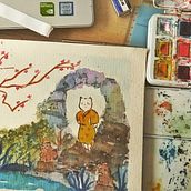 My project in Watercolor Illustration with Japanese Influence course. Watercolor Painting project by Jeca Piguerra - 08.13.2020
