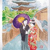 Mi Proyecto del curso: Ilustración en acuarela con influencia japonesa. Traditional illustration project by mocariz - 08.14.2020
