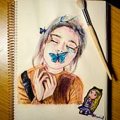 Butterfly Girl. Painting project by Ada - 02.12.2020