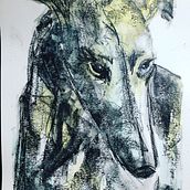 Galgo, acuarela y grafito acuareable. Watercolor Painting project by Montse Cirera - 08.14.2020