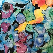 Bastis Final Project; Modern Watercolor Techniques course -  Galaxy 12x12. Watercolor Painting project by Kristen Bastis - 08.14.2020