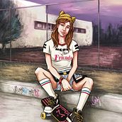 Diseño de personajes: Jess, protagonista de La Chica de la Van. Projekt z dziedziny Projektowanie postaci, Ilustracja c, frowa, Sketching, Komiks, Concept art, R, sunek c, frow, DIY, Trad, c, jna ilustracja i Instagram użytkownika Luisina Modica - 15.08.2020