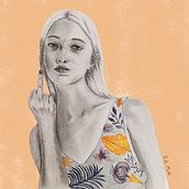 Mi Proyecto del curso: Retrato con lápiz, técnicas de color y Photoshop. Traditional illustration project by Ruth Marbé - 08.15.2020