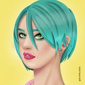 Emerald girl. Character Design, Traditional illustration, and Digital Illustration project by outerlukas - 08.16.2020
