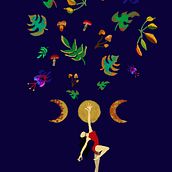 Ilustração flat com Photoshop: Deusa Triplice. Botanical Illustration, and Digital Illustration project by Mayara Biagiotti - 08.19.2020