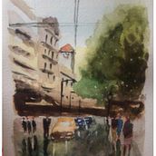 My project in Urban Landscapes in Watercolor course. Un projet de Aquarelle, Beaux Arts et Illustration architecturale de Diah Setiawaty - 30.01.2021