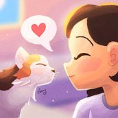 Eu e Penélope . Digital Drawing, Traditional illustration, and Digital Illustration project by Nany Ferreira - 08.17.2020