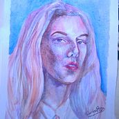 Mi Proyecto del curso: Retrato artístico en acuarela. Desenho artístico projeto de Romina Palacios - 17.08.2020