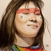 Mi Proyecto del curso: Retrato artístico en acuarela. Un proyecto de Dibujo de Retrato y Pintura a la acuarela de zaipabon - 18.08.2020