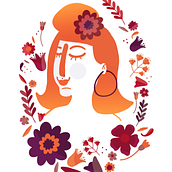 Meu projeto do curso: Retrato ilustrado com elementos botânicos. Design, Traditional illustration, Botanical Illustration, Digital Illustration, Children's Illustration, and Digital Painting project by Daniela Torres - 08.18.2020