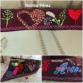 PROYECTO FINAL: CUELLO MORADO BORDADO CON FLORES Y CORAZONES CON TECNICAS BASICAS DE BORDADO.. Embroider project by Norma Perez - 11.09.2020