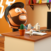 Work!. 3D e Ilustração tradicional projeto de Cuauhtémoc García Robles - 10.08.2020