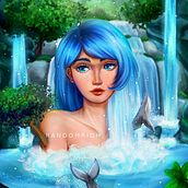 Waterfall 🌊. Un proyecto de Concept Art, Dibujo digital, Ilustración digital, Pintura digital y Dibujo de Retrato de Richie Chang - 23.08.2020