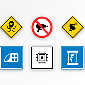 Went further a bit and created 6 pictograms with the form of our road signs. Design project by vaskiv.markiyan - 08.24.2020