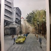 My project in Urban Landscapes in Watercolor course. Un proyecto de Pintura a la acuarela de elefilonova - 25.08.2020