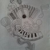 Explosión musical. Pencil Drawing project by Mayra Povis - 08.26.2020