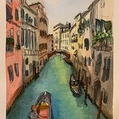 Watercolor of photo from Venice. Watercolor Painting project by elisecwilcox - 08.26.2020