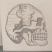 Orange skull hatching. Un progetto di Design di tatuaggi di Jan Colon - 26.08.2020