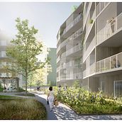 Competition, residential area in Karlstad, Sweden.. Architectural Illustration project by Hanna Wernersson - 08.26.2020