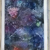 Meu projeto do curso: Técnicas modernas de aquarela - Minha Galáxia (:. Un projet de Beaux Arts, Créativité, Dessin artistique, Illustration traditionnelle , et Peinture de nebosi - 28.08.2020