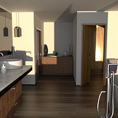 Render de baño. Un proyecto de Diseño 3D, Diseño de interiores, Diseño industrial y Modelado 3D de Mariana Pérez Cárdenas - 18.02.2019