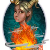 Chica demonio. Traditional illustration, and Digital Illustration project by Leonardo Navarro - 08.27.2020