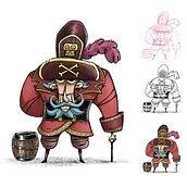 CHARACTERS DESIGN: PIRATES. Un proyecto de Cómic, Dibujo, Dibujo digital, Diseño de personajes e Ilustración infantil de Rodrigo López Godino - 27.08.2020