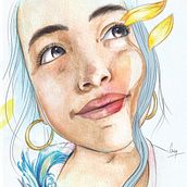 Mi Proyecto del curso: Retrato ilustrado en acuarela. Un proyecto de Ilustración tradicional y Pintura a la acuarela de Gabriela Cabrera - 28.08.2020