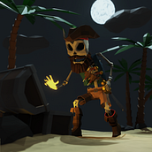Low Poly Pirate Skeleton. 3D Modeling project by spydermk - 08.28.2020