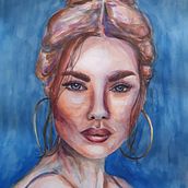 My project in Artistic Portrait with Watercolors course. Un progetto di Pittura ad acquerello di Sharon Naudi - 30.08.2020