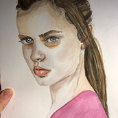 My project in Watercolor Portrait from a Photo course. Un proyecto de Pintura a la acuarela de lisa_n_farrugia - 31.08.2020