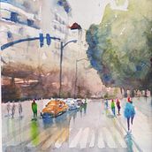 My project in Urban Landscapes in Watercolor course. Watercolor Painting project by Emran Mohd Tamil - 08.31.2020
