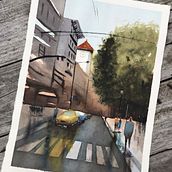 Mi Proyecto del curso: Paisajes urbanos en acuarela. Watercolor Painting project by lucreciaxb - 09.01.2020