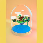 Diorama: Casa Nórdica en islas flotantes. 3D, Architecture, and Sketching project by Pedro Velazquez - 09.03.2020