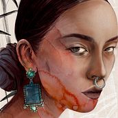 My project in Illustrated Portraits with Procreate course Elena Garnu. Traditional illustration, and Digital Illustration project by Marina Yanshina - 12.07.2020