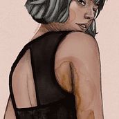 My project in Illustrated Portraits with Procreate course. Design digital, Desenho digital, Ilustração digital, Pintura digital, Esboçado, e Pintura em aquarela projeto de TDS - 01.09.2020