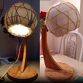 Luminária em madeira, barbante, EPS e tecido. 2017.. Industrial Design project by Paulo Michel Gomes - 09.02.2020