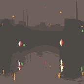 Night at the docks in Wedding, Berlin. Un proyecto de Dibujo digital, Ilustración digital, Ilustración tradicional, Paisajismo, Pintura y Diseño de carteles de Hugo Stuber Paredes - 08.10.2020